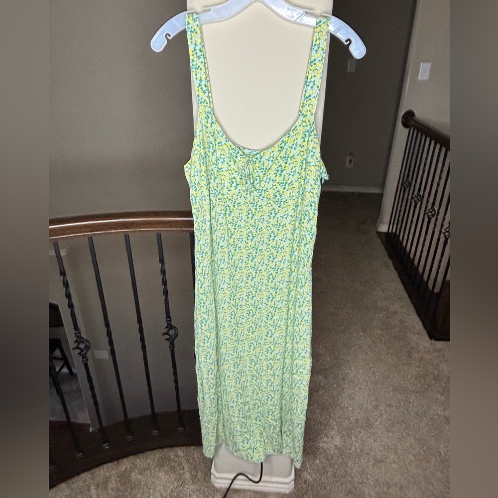 SO Green and Yellow Lemon Novelty Print Midi Dress Size XXL Spring Summer Fruit